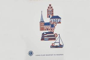 Neustadt in Holstein Stadtsilhouette gezeichnet